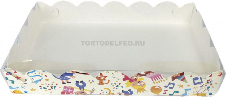 Коробка для пряников детский праздник 20*12*3,5см с окном
