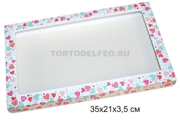 Коробочка для пряников 32*21*3,5см сердечки